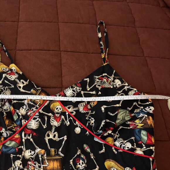 Partying skeletons /Day of the Dead dress by Paper Doll Productions XS - Picture 12 of 13